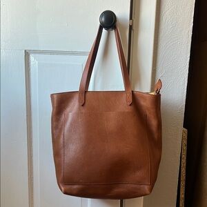 Madewell medium transport tote - English Sattle (Brown Leather Tote Bag)